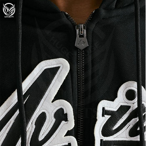 Sweat à capuche d'hiver uni pour homme avec fermeture éclair, 100% coton polaire, écologique, respirant, de haute qualité - Product Image 6