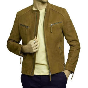 Suede Brown <b>Men</b> Real Leather <b>Jackets</b> High Quality Leather Suede <b>Biker</b> <b>Jacket</b> Perfect for All Season Suede Leather Bomber <b>Jacket</b> - Product Image 1