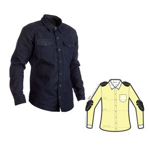 <b>Men's</b> Customized Logo Racing Wear Clothing High Collar Breathable Cotton Motocross Armoured Denim <b>Shirt</b> Size 6XL ODM Supply - Product Image 1