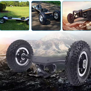 Roues de skateboard électriques tout-terrain de 8 pouces prêtes à l'emploi, combo de roues de skateboard, roues de longboard de montagne avec essieu motrice (noir) - Product Image 3