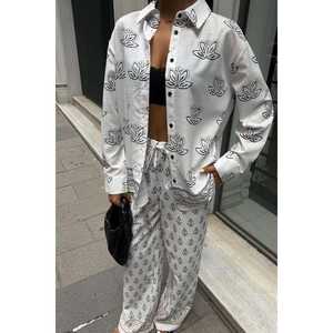 Ensemble en lin deux pièces style bohème à motifs ethniques 10120 pour le printemps/été - Product Image 3