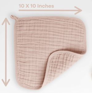 Customized Six-Layer Organic Cotton <b>Muslin</b> Washcloth <b>Baby</b> Clothing Set of 6 Blossom Dyed Solid Pattern - Product Image 2