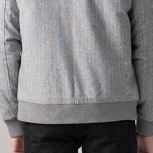 Chaqueta Bomber Azul Gris Personalizable de Fabricante Directo, ODM, de Lana, Manga Larga, Estilo Urbano de Invierno, Ropa para la Nieve, Tela Vaquera - Product Image 6