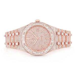 Haute Qualité Personnalisé Glacé Moissanite Diamant Montre pour Hommes VVS Diamant Montre Cadeau Or Blanc En Acier Inoxydable Bande Nouveau - Product Image 1