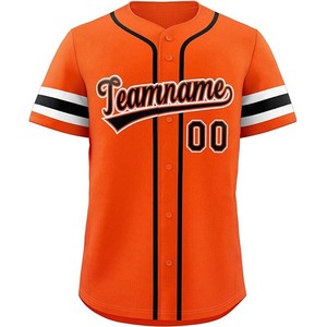 Venta al por mayor jersey de béisbol sublimación impresa Diseño a rayas logotipo personalizado nombre del equipo camisetas de béisbol algodón poliéster transpirable - Product Image 5