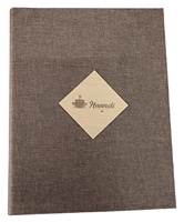Porte-menu A4 finition lin, fixation facile par vis, logo gravé au laser sur bois, couleur personnalisée, certifié ISO9001, fournitures pour hôtels et restaurants