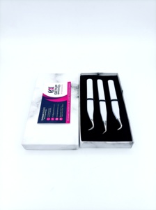 Pinzas para Extensión de Pestañas Curvas Pequeñas con Recubrimiento de Polvo de Color Personalizado de la Mejor Calidad, 45 Grados, Rectas, de Acero Inoxidable Duradero - Product Image 2