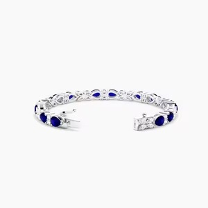 Elegante pulsera de oro de Plata de Ley 925 chapada en oro blanco para mujer, brazalete de diamante de moissanita con corte de diseño Floral, joyería fina - Product Image 1
