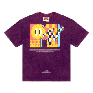 เสื้อยืดผู้ชายสีม่วงทรงหลวมผ้าฝ้าย 100% สไตล์วินเทจลำลองสตรีทแวร์เนื้อผ้านุ่มระบายอากาศได้ดีเหมาะสำหรับใส่ในชีวิตประจำวันในเมือง - Product Image 2