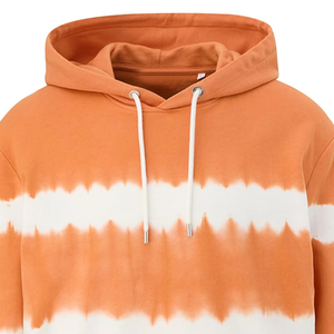 2025 más nuevo naranja blanco contraste Color buena calidad diseño único transpirable más nuevo totalmente personalizado hecho Tie Dye sudaderas con capucha - Product Image 6