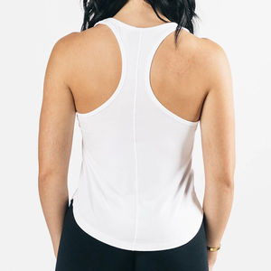 Camiseta sin mangas de entrenamiento de gimnasio informal para mujer, camiseta transpirable de tela con cuello redondo, camiseta de Fitness con lado trasero abierto con diseño frontal abierto - Product Image 3