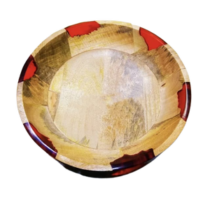 Nouveau bol de service en bois de manguier fait à la main en résine blanche et écologique pour le dîner, la vaisselle, la décoration domestique et professionnelle - Product Image 3