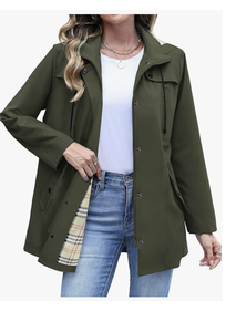 เสื้อโค้ทกันน้ำแบบมีฮู้ดสำหรับผู้หญิง แฟชั่นเสื้อคลุมกันลมบุซับใน ผลิตโดยโรงงานโดยตรง สินค้ามาใหม่จากบังกลาเทศ - Product Image 2