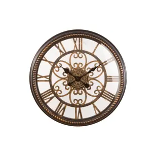 Look Vintage Durable Haute Qualité Artistique Grande Horloge Murale Décorative Encadrée pour Idées de Décoration Intérieure Prix de Gros Horloge Murale - Product Image 3