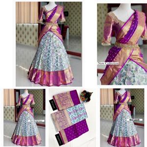 Comprar Kanjivaram seda Zari Lehengas con blusa en línea estilo Bollywood tejido a mano por fashionharbor para ocasiones de fiesta - Product Image 1