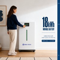Batterie domestique ULTRASAFE 18 kWh 51,2 V 360 Ah LiFePO4 avec bande LED lumineuse pour la sauvegarde hybride de la maison sur réseau, stock UE