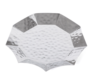 Bandeja Decorativa Redonda de Aluminio de Alta Calidad para Bodas, Plato para Mesa de Comedor, para Servir Alimentos, Acabado Plateado, Diseño Martillado - Product Image 2