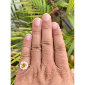 925 Silver Natural Citrine Crystal Ring - Product Image 4