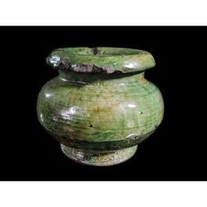 Tazón de Cerámica Artesanal Marroquí Tamegroute con Esmalte Verde, Artesanía Bereber Vintage, Decoración para el Hogar, Regalo - Product Image 1