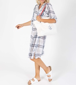 Women's Geometric 100% Cotton A-Line <b>Dress</b> Knee-Length <b>Loose</b> V-Neck Full Sleeve Casual Summer Breathable Eco-Friendly <b>Dress</b> - Product Image 6