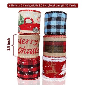 <span class=keywords><strong>Ruban</strong></span> de Noël personnalisé imprimé par le fabricant, <span class=keywords><strong>ruban</strong></span> de Noël en lin avec bordure métallique, <span class=keywords><strong>ruban</strong></span> de jute métallisé, fournisseur - Product Image 2