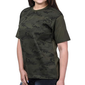 Camiseta de manga corta para mujer, camiseta de camuflaje verde, camiseta de manga corta con cuello redondo - Product Image 2