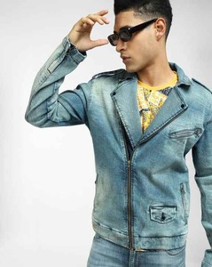 แจ็กเก็ตยีนส์สำหรับผู้ชายแบบมีซิปของ100% เสื้อแจ็กเก็ตผ้าเดนิมแนวสตรีทของผู้ชายผ้าคอตตอนออร์แกนิกมีซิปดีไซน์ใหม่ออกแบบได้ตามต้องการ - Product Image 6