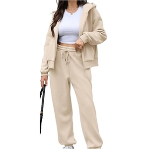 ชุดออกกำลังกาย 2 ชิ้น สีสันหลากหลาย น้ำหนักเบา ระบายอากาศได้ดี สำหรับผู้หญิง กางเกงจ็อกเกอร์มีฮู้ด ไซส์พลัส ลายปัก - Product Image 3