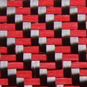 Tissu tissé rouge de fibre de verre de carbone dans le sergé pour l'artisanat et l'industrie extérieurs de voiture Use-310gsm l'épaisseur de 0.3mm - Product Image 1