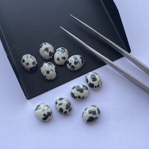 10mm 20mm Naturel Blanc Noir Dalmation Jaspe Lisse Ovale Dos Plat Cabochon Lâche Du Fabricant Tendance AAA Qualité 2025 - Product Image 4