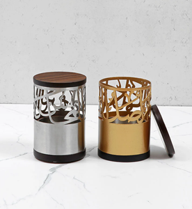 Metal Silver And Gold Color Incense <b>Oud</b> Burner Marvelous Design Incense Burner Set Of Two Round Shape <b>Bakhoor</b> Burner - Product Image 2