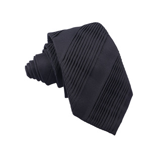 Corbatas Sólidas Estampadas de Poliéster, Corbatas Plisadas con Efecto Drapeado - Product Image 4