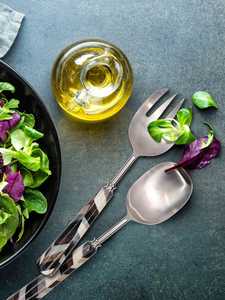 เครื่องครัวบนโต๊ะอาหารช้อนส้อมสแตนเลสออกแบบจับเสิร์ฟอาหาร Spork สลัดส้อมและช้อนเซิร์ฟเวอร์ชุดที่มีอัตราที่ดีที่สุดที่ - Product Image 4
