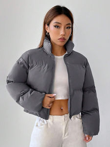 Chaqueta Acolchada Corta de Invierno para Mujer, Unisex, Reversible, Impermeable, Ligera, Diseño Personalizado, Venta al Por Mayor - Product Image 3