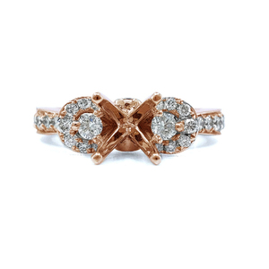 Livraison Rapide Bague de Fiançailles et de Mariage Classique en Or Rose 18 carats avec Diamant Véritable, Haute Qualité, Polissage Brillant, Semi-Monture Créative - Product Image 1