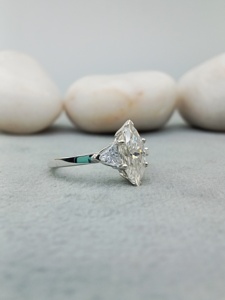 Custom Fancy Solitaire VVS Diamond Engagement Wedding Ring Trendy 925 Sterling Silver Set 14k/18k Gold GIA Certified - Product Image 2