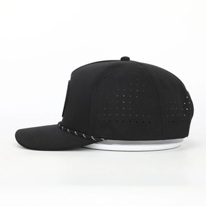 Casquette de golf personnalisée en gros avec cordon, casquette de golf 5 panneaux, patch circulaire en PVC, perforations laser, couvre-chef de performance, usine du Vietnam - Product Image 3