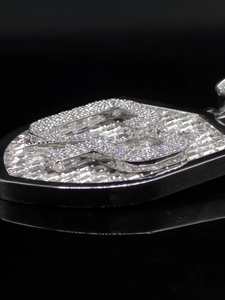 Pendentif en argent sterling 925 avec diamants Moissanite VVS étincelants, taille baguette et ronde, pour homme et femme, idéal pour les soirées - Product Image 2
