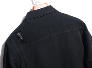 Veste en jean délavée personnalisée avec logo pour homme, veste en jean multi-poches, manteau décontracté pour homme - Product Image 6