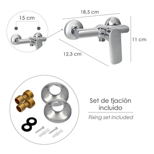 Miscelatore doccia monocomando Hamburg con tubo flessibile e cartuccia in ceramica, maniglia Ø 35 mm. - Product Image 3