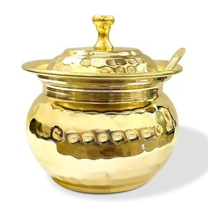 Recipiente para uso en cocina de latón, utensilios de cocina con mango, utensilios de cocina, utensilios de Metal, redondos sólidos - Product Image 4