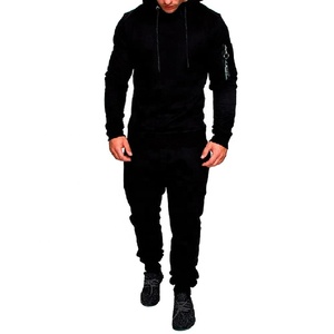 En gros, Survêtement de jogging pour homme en coton uni, grammage lourd, respirant, coupe classique, avec logo personnalisé, comprenant un sweat à capuche en soie et des détails en satin - Product Image 6