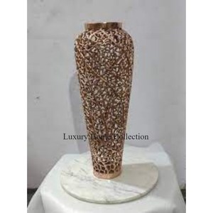 New Events Tabletop Dining Centerpiece Flower Vase Black Color Powder Coated <b>Large</b> Size Hammered Texture Design Handmade <b>Planter</b> - Product Image 2