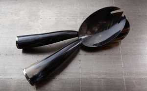 ชุดช้อนส้อมงานหัตถกรรมของดีไซน์เนอร์ช้อนรับประทานอาหารเย็นทำจากไม้เขาวัวแท้ช้อนรับประทานอาหาร - Product Image 5