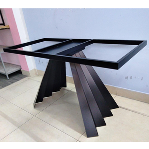 Heavy Duty <b>Cast</b> Iron Dining Table Legs <b>Powder</b>-Coated CHBBA016 Industrial Design Style for Luxury Kitchen Hotel & Park Furniture - Product Image 2