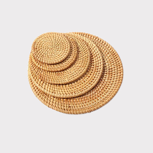 100% material ecológico bambú tejido a mano Rectangular ratán algas marinas manteles individuales naturales estera de secado de mesa cocina directa - Product Image 2