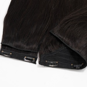 Meilleure vente 100% cuticule lisse alignée pour Halo Raw Hair Clip-In Extensions de cheveux Cheveux humains indiens longue durée de qualité supérieure - Product Image 5