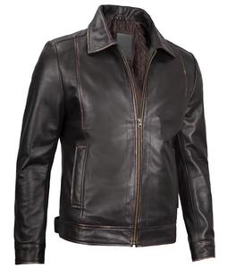 Veste en cuir pour homme, style décontracté moderne, fabrication de vêtements en cuir véritable, vente en gros - Product Image 3