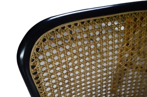 Chaise de salle à manger contemporaine en rotin en bois courbé-Siège et dossier en canne naturelle faits à la main pour hôtel et appartement - Product Image 4