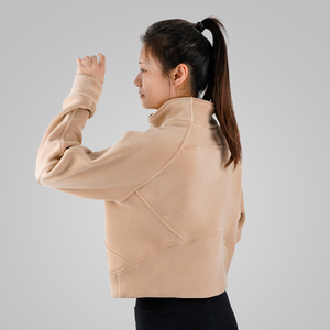 Sweat-shirt à capuche ample pour femme, à manches longues, en polaire douce et chaude, respirant, style décontracté, tricoté, pour l'hiver - Product Image 4